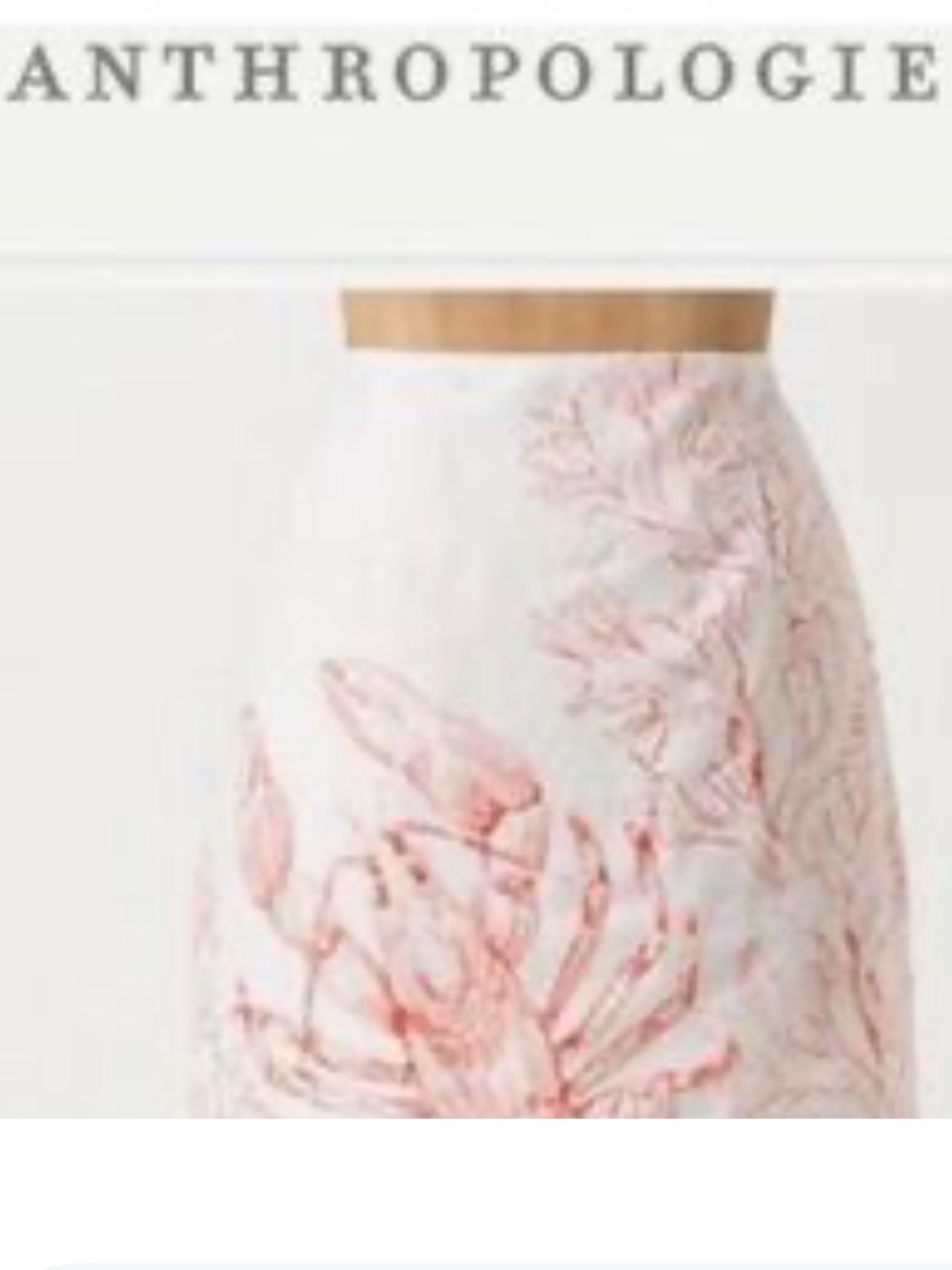 Anthropologie /HD Paris White Nautical Print Midi Skirt